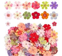 Andibro 120 Pcs Mini Artificial Flowers for Crafts, Small Fake Flower Heads Fabric Silk Faux Wildflowers Garland Decoration Multicolor Rose Daisy Peony Flower Decor for Home Wedding DIY
