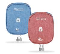 Andibro 2 Pack Travel Medicine Bag, Portable Mini First Aid Pouch Small Oxford Cloth First Aid Bag Empty Emergency Trauma Kit Pill Organizer bags Pharmacy Bag with Double-ended Zippers for Travel