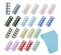 Andibro 24 Pcs 5 Ring Plastic Loose Leaf Binder Rings, Multi-Color Binding Spines Snap Split Binding Combs for Notebook Diary Scrapbook Photo Album