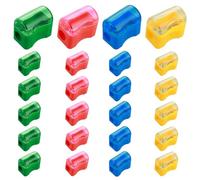 Andibro 24Pcs Small Pencil Sharpener, 4 Colours Mini Sharpener Portable Reusable Sharpener Manual Pencil Sharpener Hand Held Small Compact Pencil Sharpener for Students Teachers Office Workers