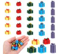 Andibro 25 Mini Christmas Ornaments, Tiny Gift Boxes Present Decoration 1in Mini Boxes for Christmas Decorations
