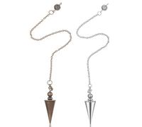 Andibro 2PCS Metal Dowsing Pendulum Copper Pendent Pendulum, Dowsing Tool for Reiki Healing Divination Spiritual Healing Balance Guidance Witchcraft Supplies with Cone Point Design