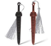 Andibro 2PCS Sword Shaped Wooden Bookmarks, Creative Vintage Style Woode Bookmark Handmade Wood Book Mark Reading Page Markers Woods Book Marks for Men Crafting Book Lovers