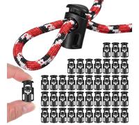 Andibro 40Pcs Plastic Cord Locks, Plastic Cord Lock Toggle for Drawstring Shoe Lace Tie Locks Single Hole Spring Toggle Clips for Drawstring Shoelaces Paracord Clothes Backpacks