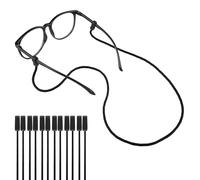 Andibro 6 Pcs No Tail Eyeglasses Strap, Silicone Sunglasses Holder Strap Universal Eyeglasses String Holder Straps Rope Anti-Slip Eyewear Retainer Sunglass Lanyard Around Neck Sports Band(Black)