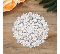 Andibro 8 Pack White Crochet Doilies, 6.1in Handmade Round Lace Doilies, Vintage Cotton Placemats Rustic Table Mats for Tables Kitchen Dining Room Party Wedding Birthday Dressers Decoration