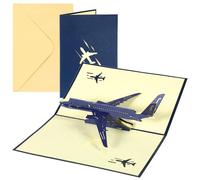 Andibro Airplane Pop Up Greeting Card,3D Jet Aircraft Birthday Graduation Congratulations Card with Envelope Graduation Gift for All Occasions