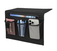 Andibro Bedside Storage Organizer with 4 Pockets, Oxford Cloth Bedside Caddy Remote Control Holder Sofa Armrest Bag Sofa Bedside Hanging Holder for Glasses Books Tablets(Black)