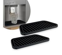 Andibro Refrigerator Water Drip Tray, 2Pcs Silicone Drip Catcher Tray 2 in 1 Cuttable Fridge Water Dispenser Drip Tray for Coffee Machine Refrigerator Water Tray(Black)
