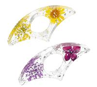 Andibro Thumb Book Page Holder, 2 Pcs Dried Flower Book Holder, Page Spreader for Reading Sector Thumb Bookmarks Handmade Resin Book Opener Reading Accessories for Book Lovers Bookworm Teachers