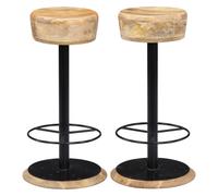 andie natural wooden bar stools with steel frame in a pair