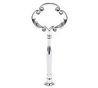 Andifany 1set 2 3 Tier Cake Plate Stand Heavy Metal Center Handle Fitting Hardware Rod Shape:Ornate Victoriana Color:Silver Amount:1 Sets