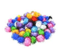Andiker 100pc Colorful Cat Balls - Crinkle Cat Toys, 2.36 Inches Chew and Chase, Keep Indoor Cats and Kittens Active