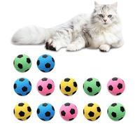 Andiker 12 PCS Cat Soccer Ball Toys, Soft Latex Noise-Free Good Bouncy Foam Cat Balls Interactive Cat Toys for Indoor Cats Batting Reducing Boredom and Stress (Modern, 12, Count)