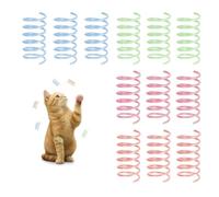 Andiker 12 PCS Glow in the Dark Cat Spring Toys, Elastic Plastic Interactive Cat Toys for Indoor Cats, Kitten Chew Toys for Chewing, Pouncing, Chasing