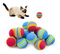 Andiker 12 Pcs Rainbow Cat Toy Ball, 1.38'' Foam Cat Ball Toy for Indoor Cat with 2 Color, Colorful Pet Foam Ball for Kitten Dog Puppy Play Sports Chase Training Interactive Toy Ball (Red+blue)