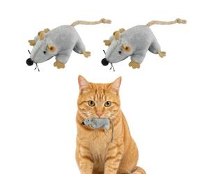 Andiker 2 PC Mouse Cat Toys, Cute Cat Chew Toy with Ring Box to Kill Time