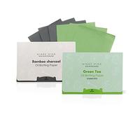 Andiker 200 Counts Oil Blotting Paper, Green Tea Oil Blotting Sheets for Oily Skin, Natural Bamboo Charcoal Unisex Oil Control Film for Men and Women, Skincare (green tea+gentle bamboo)