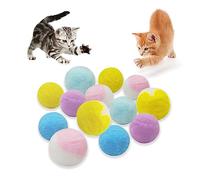 Andiker 20PCS Cat Ball Toys, Colorful Silent Plush Balls for Cats, Interactive Cat Pom Pom Toy for Cats and Kittens
