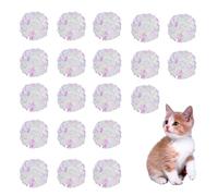 Andiker 20PCS Cat Crinkle Balls, 2.16 Inches Crinkle Balls with Polyester Film Thick Crinkle Paper Sturdy Cat Toys for Indoor Cats Reducing Boredom and Keep Fit for Cats and Kitten (White)