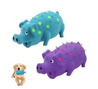 Andiker 2PC Dog Squeaky Toys, 8" Latex Dogs Chew Toy with Oinks Sound Grunting Pig Dog Toy for Dental Biting, Chasing to Kill Boring Time (Blue,Purple)