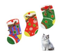 Andiker 3 Pack Cat Crinkle Toys, Christmas Stocking Shaped Plush Cats Toy with Crinkle Paper, Interactive Cat Toy to Scratch Bite Kick and Reduce Boredom (Medium)