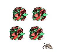 Andiker 4PCS Cat Crinkle Balls, 2.16 Inches Colorful Cat Balls with Crinkle Paper Interactive Cat Toys for Indoor Cats to Keep Fit and Reduce Boredom for Cats and Kitten (Green+Red)