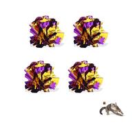 Andiker 4PCS Cat Crinkle Balls, 2.16 Inches Colorful Cat Balls with Crinkle Paper Interactive Cat Toys for Indoor Cats to Keep Fit and Reduce Boredom for Cats and Kitten (Purple+Golden)