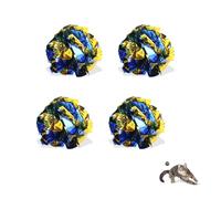 Andiker 4PCS Cat Crinkle Balls, 2.16 Inches Colorful Cat Balls with Crinkle Paper Interactive Cat Toys for Indoor Cats to Keep Fit and Reduce Boredom for Cats and Kitten (Blue+Golden)