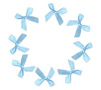 Andiker 50 Pieces Satin Ribbon Bows with Adhesive Tape, Single Sided Satin Bow 5CM x 5CM for Gift Packing, DIY Craft, Wedding Decoration, Card Making, Sewing Embelishments (Blue)