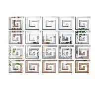 Andiker Acrylic Mirror Wall Stickers, 10Pcs Removable DIY Mirror Wall Sticker Self-Adhesive 3D Mirror Sticker Frame TV Background Decoration for Tile, Window, Mirror Small Size (Silver)