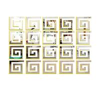 Andiker Acrylic Mirror Wall Stickers, 10Pcs Removable DIY Mirror Wall Sticker Self-Adhesive 3D Mirror Sticker Frame TV Background Decoration for Tile, Window, Mirror Small Size (Golden)