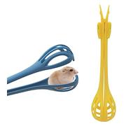 Andiker Anti-Bite Hamster Clips, 2pc Hamster Catcher with Long Handle, Observe and Clean Bedding, Yellow and Blue