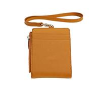 Andiker Bifold Women's Wallet, 2-in-1 PU Leather Credit Card Holder with 17-inch lanyard, ID Window, a Zipper Coin Pocket, Brown, Modern