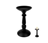 Andiker Candle Holder, Metal Candle Holder with 9 cm Diameter Tray for Pillar Candles, Practical Classic Black Candle Stand with Non-Slip Silent Foam Cushion for Home Decor Holiday Anniversary (Large)
