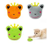 Andiker Cat Catnip Toys, 3Pcs Cat Interactive Toys for Indoor Cats, Soft Plush Cats Chew Toys with Crinkle Paper for Relieve Stress, Reduce Boredom, Teething (Frogs)