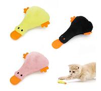 Andiker Cat Catnip Toys, 3Pcs Cat Interactive Toys for Indoor Cats, Soft Plush Cats Chew Toys with Crinkle Paper for Relieve Stress, Reduce Boredom, Teething (Ducks)