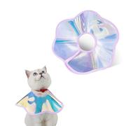 Andiker Cat Cone Collar, Laser Folding Elizabeth Collar for Dogs and Cats to Stop Licking Scratching Wounds Soft Lightweight Waterproof Cat Recovery Collar After Surgery (Purple, M)