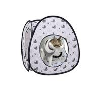 Andiker Cat Pop Up Tent, 3 Holes Safe and Strong Cute Cat Tunnel Collapsible Easy to Carry Cat House for Indoor Cats Kittens Hiding Playing Training (Black Tent)