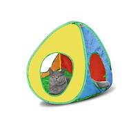 Andiker Cat Tent with a PlushBall, Colorful Foldable Polyester Cat Play Tents Match with Most Cat Tubes for Indoor Cats Game, Sleep, 3 Holes Convenient Kitten Nest for Indoor Kitten, Rabbit(Tent S)