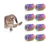 Andiker Cat Toys for Indoor Cats, 32pcs Cat Spring Toys Colorful & Durable Plastic Springs Cat Interactive Toy for Swatting, Biting, Hunting Kitten Toys to Kill Time and Release Nervousness (32pcs)