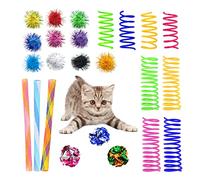 Andiker Cat Toys for Indoor Cats, 4 Big Cat Springs & 8 Small Springs Cat Interactive Toy for Swatting, Biting, Hunting Cat Creative Toy to Kill Time and Keep Fit Colorful Plastic Spring (26pc)