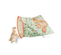 Andiker Cat Tunnel Bags for Indoor Cats, 13x17x12In Foldable Cat Crinkle Bag with 3 White Plush Balls and 1 Mouse 5 Holes for Kitten to Hide and Catch 3 Layers Cat Toy (Hedgehog)