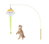 Andiker Cat Wand Toy, 35 In Long Flexible Cat Toy Stick with Cute Fish Shape Bell Wand Refill Interactive Cat Toy for Indoor Cats Kittens to Pounce Chase Keep Fit (Yellow)