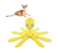 Andiker Catnip Toys for Cats, 10.63 Inches Cute Octopus Shape Plush Cat Toy with Catnip Crinkle Paper Soft Interactive Cat Toys for Indoor Cats Kittens Playing Chewing Biting (Yellow)