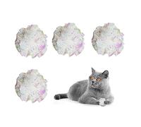 Andiker Crinkle Cat Ball Toy, 4pcs Candy Color Interactive Cat Toy for Indoor Cats Suitable for Party Decoration, Shiny Foil Cat Enrichment Toys for Kitty Reduce Anxiety and Boredom (White)