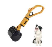 Andiker Dog Poop Scooper with Bag Attachment with 20Pcs Bag Refills, Pet Pooper Scooper with 13" Length Handle Hide&High Elastic Spring Dog Pooper Scooper for Yard Medium Dog, Puppy (Yellow)