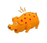 Andiker Dog Squeaky Toy, Dots Latex Dogs Chew Toys with a Oinks Sound Squeaker Grunting Pig Dog Toy Sturdy Self Play 8" Dogs Squeeze Toy for Dental Biting Chasing to Kill Boring Time (Orange)
