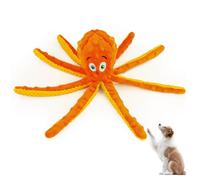 Andiker Dog Squeaky Toys, 11.8in Cute Octopus Shape Plush Dog Toy Soft Dog Chew Toys for Chewing Biting Interactive Dog Toys with a 2.4in Squeaker and Crinkle Paper for All Breed Sizes Dogs (Orange)