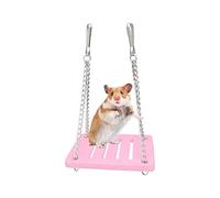 Andiker Hamster Toys, Hamster Swing, Small Animal Activity Toy Boredom Breaker, DIY Hamsters Cage Accessories for Small Pets (Pink, Swing)